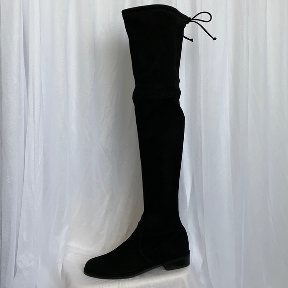 Brand New Stuart Weitzman Lowland Suede Stretch Boots 5 - Picture 2 of 7